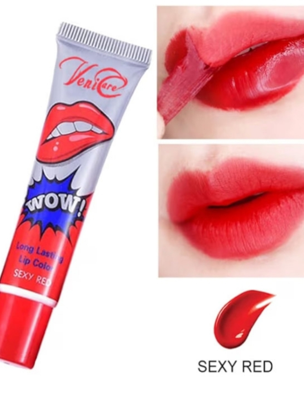 🍒 Peel Off Lip Tint WOW Long Lasting 💋 Sexy Red 15g ✨